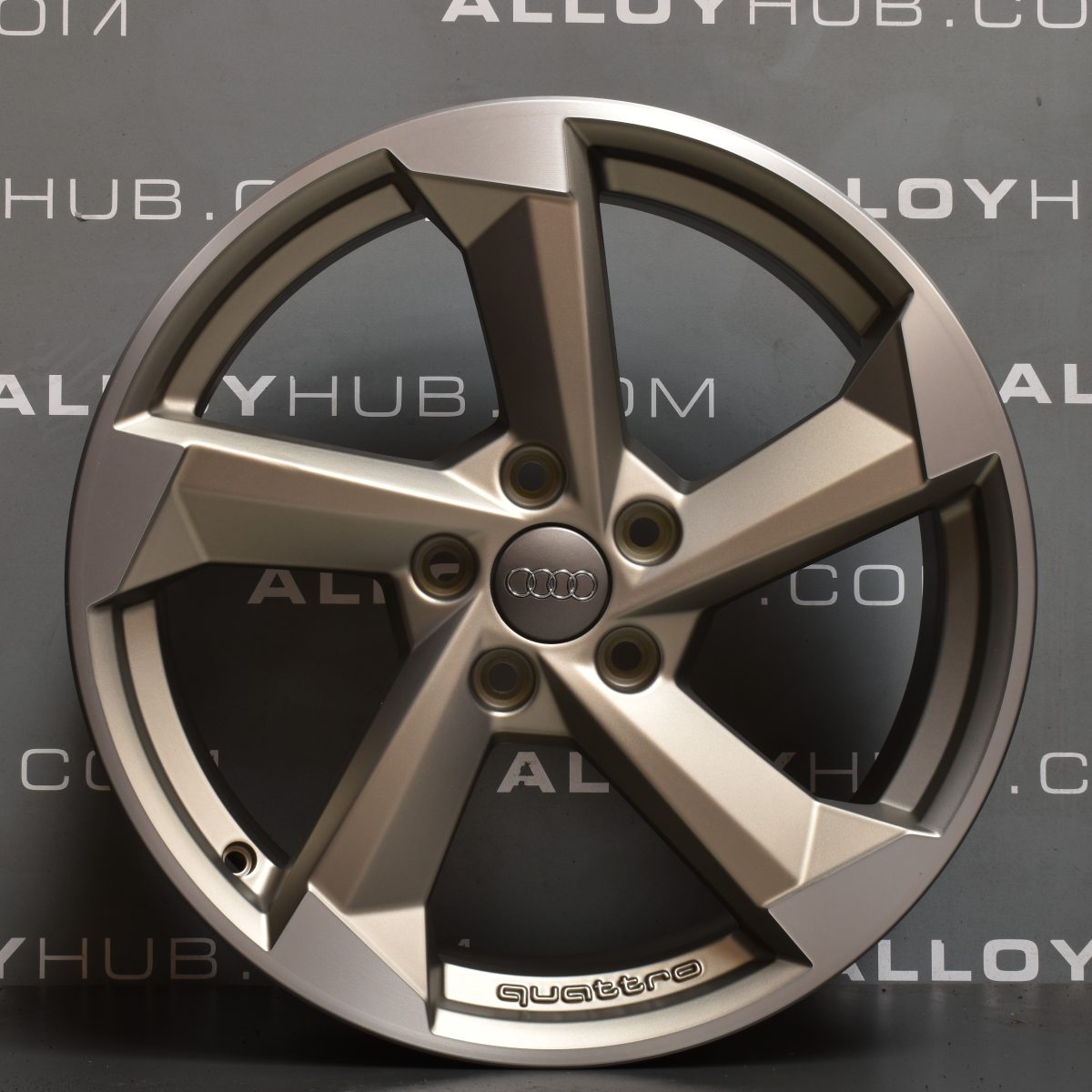 Genuine Audi A3 S3 8V Saloon 5 Spoke Turbine 18" Inch Alloy Wheels with Grey & Diamond Turned Finish 8V0 601 025 EB