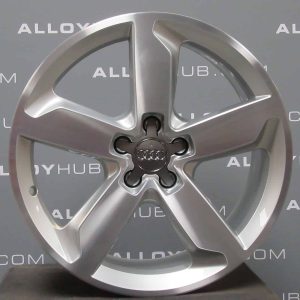 Genuine Audi Q5 8R 5 Spoke 19" Inch Alloy Wheels with Silver & Diamond Turned Finish 8R0 601 025 J