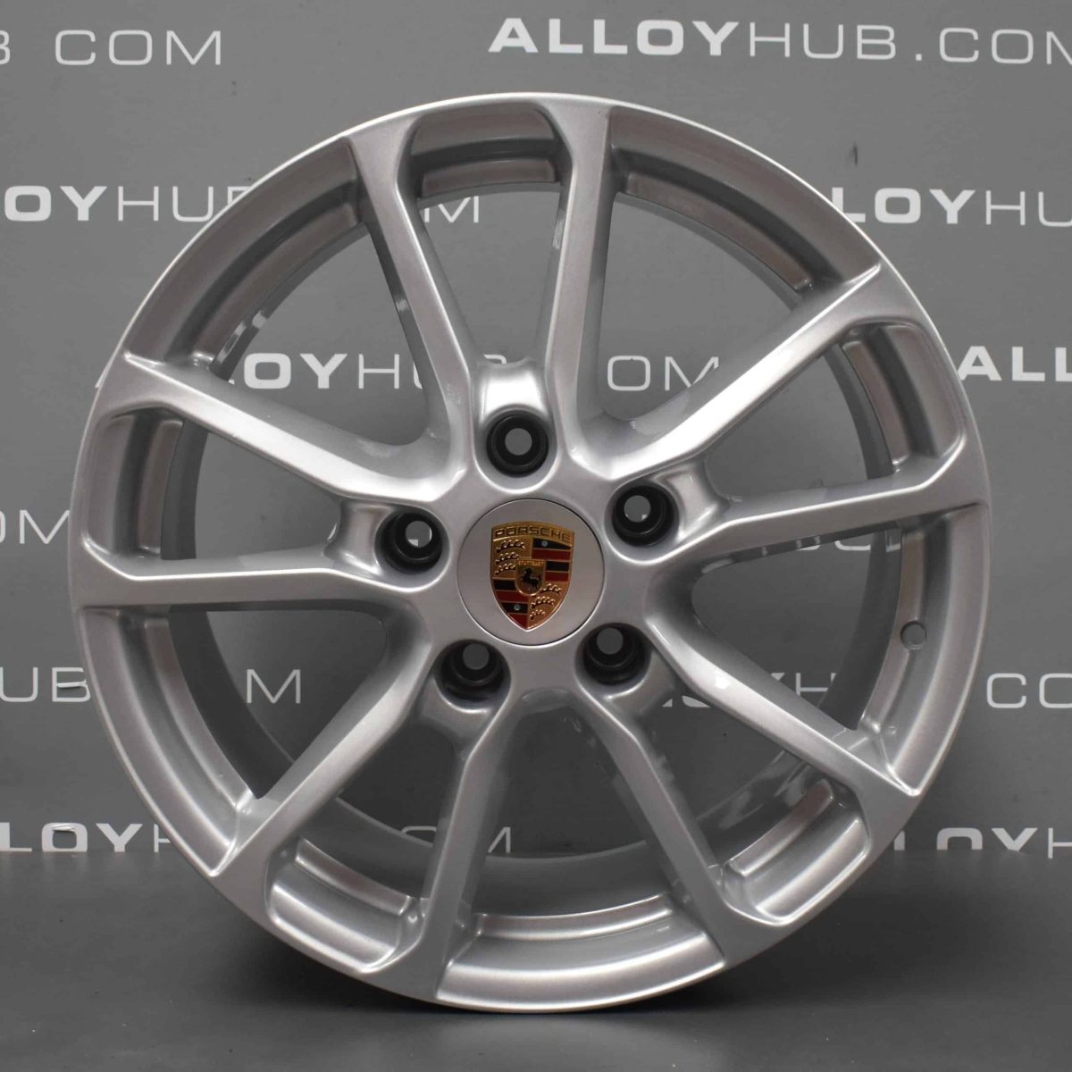 Genuine Porsche Cayenne 958 5 Twin Spoke 18" Inch Alloy Wheels with Silver Finish 7P5.601.25.AB