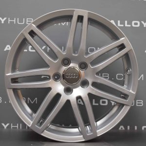 Genuine Audi A3 8P 7 Double Spoke S-Line Black Edition 18″ Inch Alloy Wheels with Silver Finish 8P0 601 025 BC