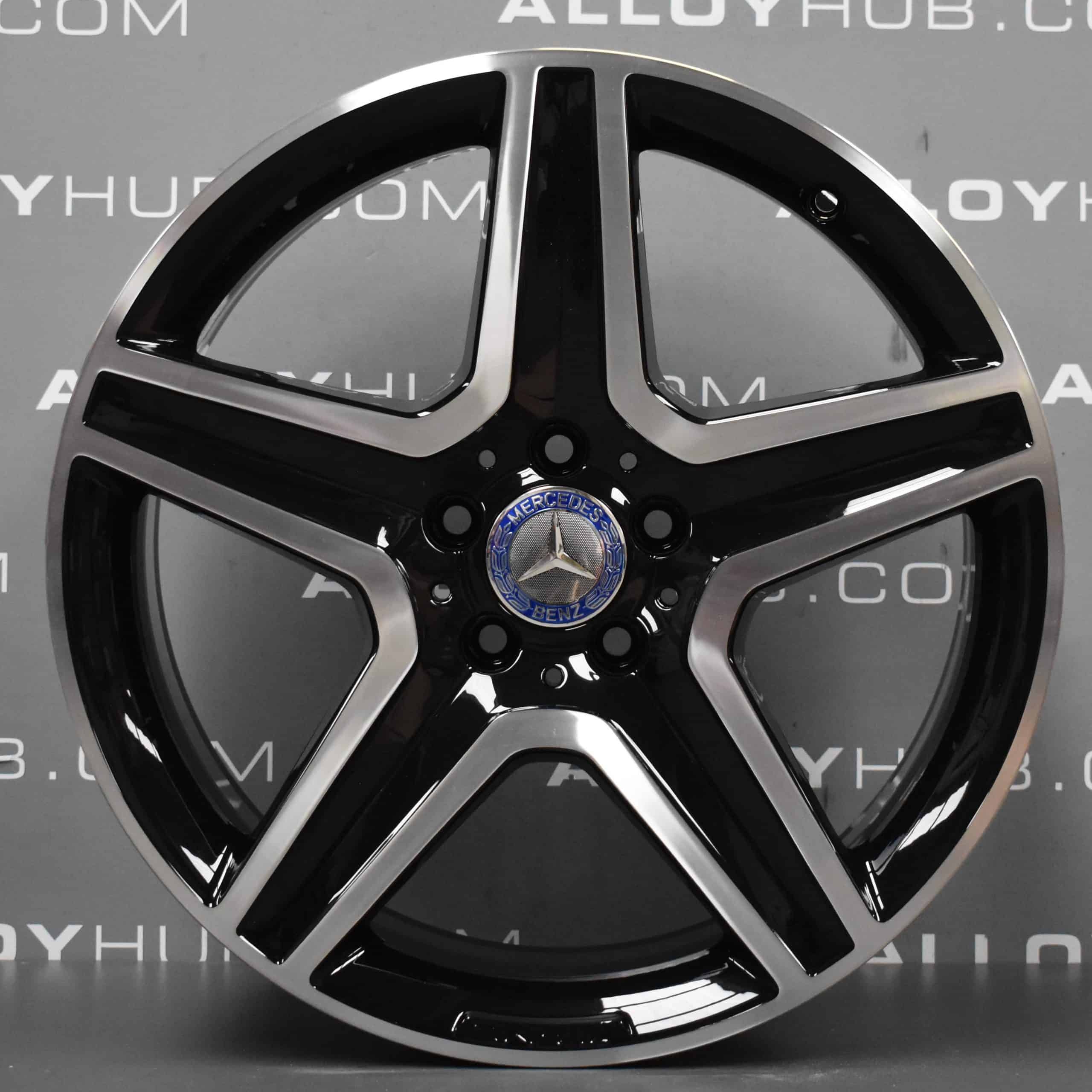 Genuine Mercedes-Benz GLA X156 AMG 19" inch 5 Spoke Alloy Wheels with Gloss  Black & Diamond Turned Finish A1564010600 - Alloy Hub