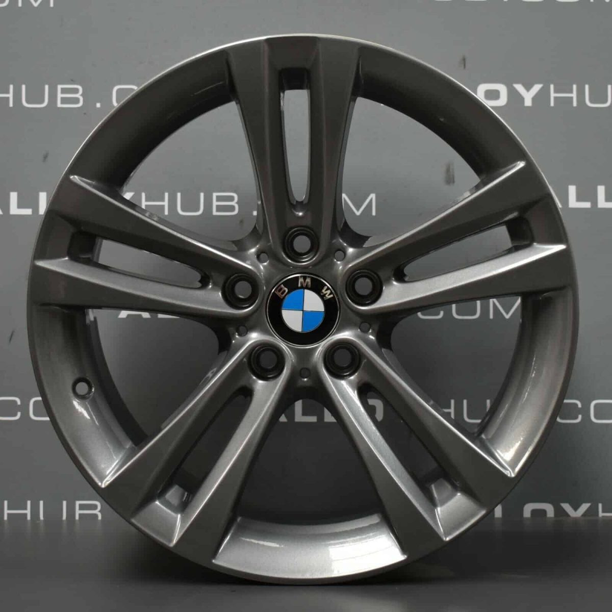 Genuine BMW 3/4 Series Style 397 M Sport 5 Twin Spoke 18″ Inch Alloy Wheels with Ferric Grey Finish 36116796247 36116868378