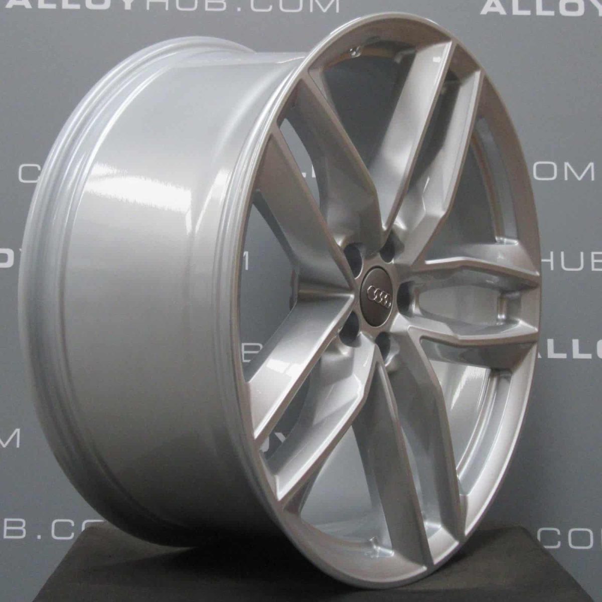 Genuine Audi Q7 4M RS 21″ Inch 5 Twin Spoke Alloy Wheels with Silver Finish 4M0 601 025 S