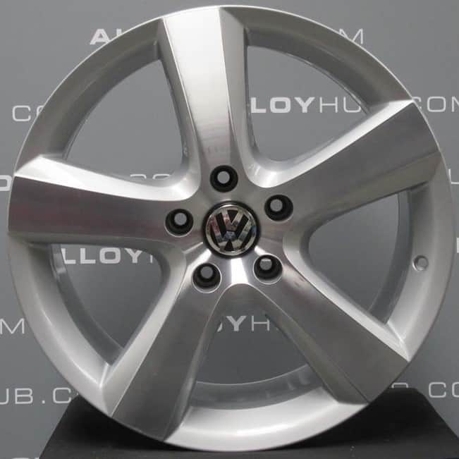 Genuine Volkswagen Touareg 7L 5 Spoke 20" inch Alloy Wheels with Silver & Diamond Turned Finish 7L6 601 025 AP