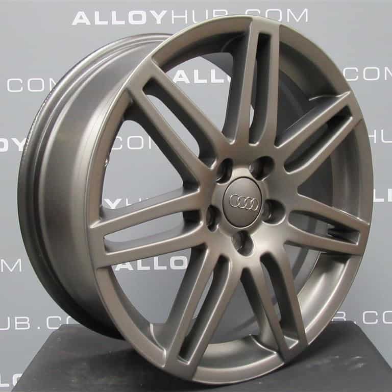 Genuine Audi A3 8P 7 Double Spoke S-Line Black Edition 18″ Inch Alloy Wheels With Satin Grey Finish 8P0 601 025 BC 8AU
