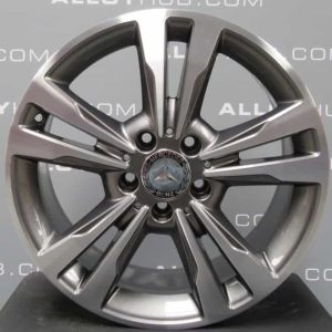 Genuine Mercedes-Benz E CLASS 17" inch 5 Twin Spoke Alloy Wheels with Grey & Diamond Turned Finish A2124015602