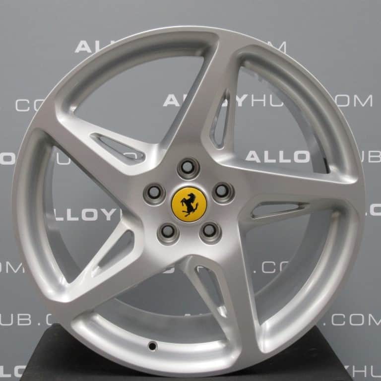 Genuine Ferrari 458 Italia Spider 5 Cross Spoke 20" inch Alloy Wheels with Silver Finish 282332 282333