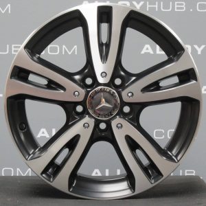 Genuine Mercedes-Benz CLA C117 16" inch 5 Twin Spoke Alloy Wheels with Black & Diamond Turned Finish A2464010000