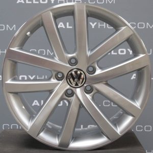 Genuine Volkswagen Golf MK6 Vancouver 5 Twin Spoke 18″ inch Alloy Wheels with Silver & Diamond Turned Finish 5K0 601 025 L