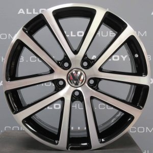 Genuine Volkswagen Golf MK6 Charleston 5 Twin Spoke 18" inch Alloy Wheels with Gloss Black & Diamond Turned Finish 1K0 601 025 AG