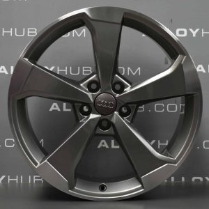 Genuine Audi RS3/S3/A3 8V 5 Spoke 19" Inch Alloy Wheels with Grey & Diamond Turned Finish 8V0 601 025 CF