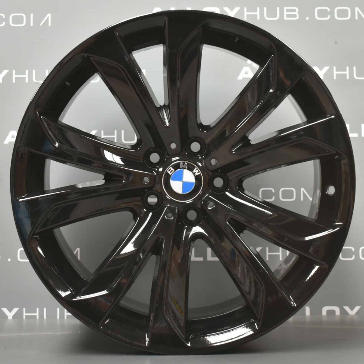 Genuine BMW X5 X6 F15 F16 Style 491M Sport 20″ inch 5 Twin Spoke Alloy Wheels with Gloss Black Finish 36116858527 36116858528