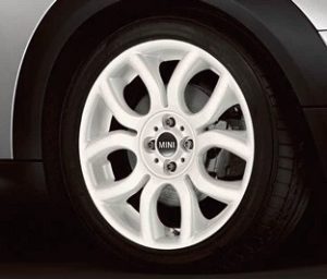 Genuine Mini Cooper S R50 R53 R56 R97 Flame Spoke 17" inch Alloy Wheels with White Finish 36116775801