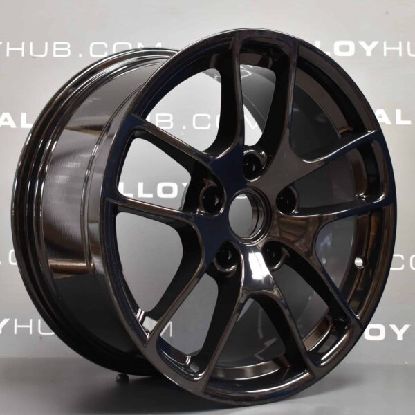 Genuine Porsche Cayman 5 Twin Spoke 18" inch Alloy Wheels with Gloss Black Finish 98136212004 98136212204