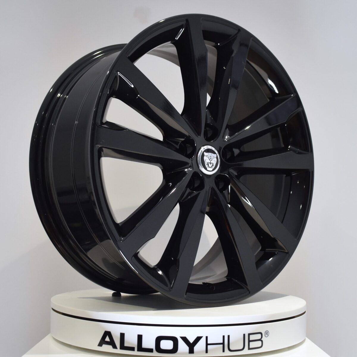 Genuine Jaguar F-Pace Venom 5 Twin Spoke 20" Inch Alloy Wheels with Gloss Black Finish HK8M-1007-GA