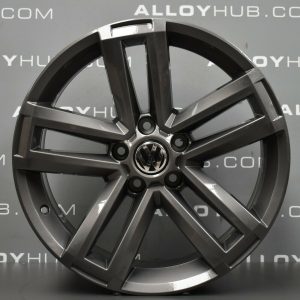 Genuine Volkswagen Transporter T5 T6 Cantera 5 Twin Spoke 19" Inch Alloy Wheel with Anthracite Grey Finish 2H0 601 025 AD