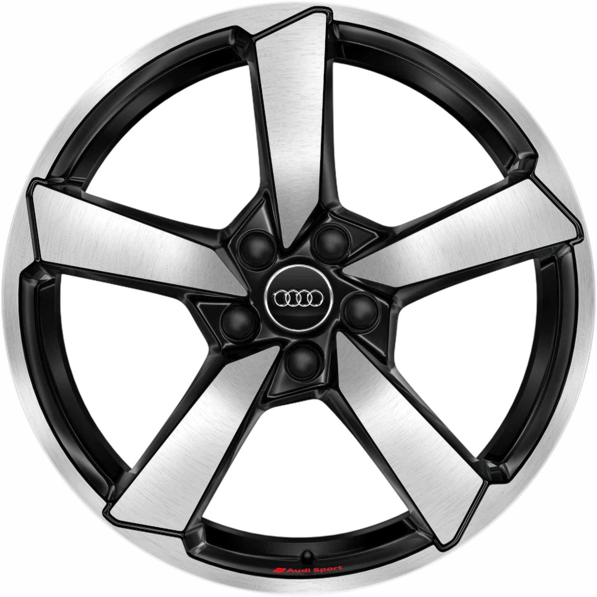 Genuine Audi A5 8W 5 Spoke Cutter 19" Inch Alloy Wheels with Black and Diamond Turned Finish 8W0 601 025 FS