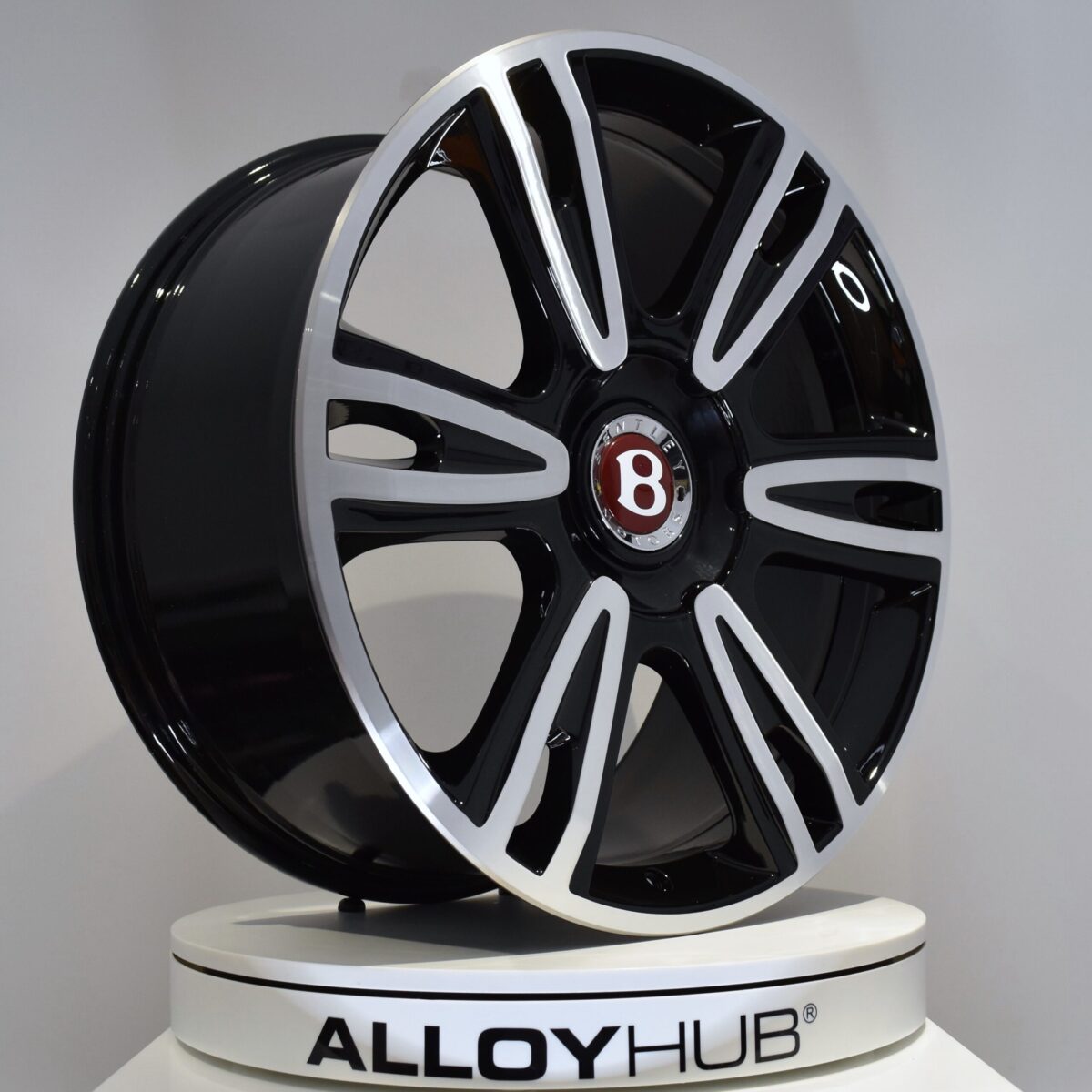 Genuine Bentley Continental GT GTC 6 Twin Spoke 21" inch Alloy Wheels with Gloss Black & Diamond Turned Finish 3W0 601 025 DK