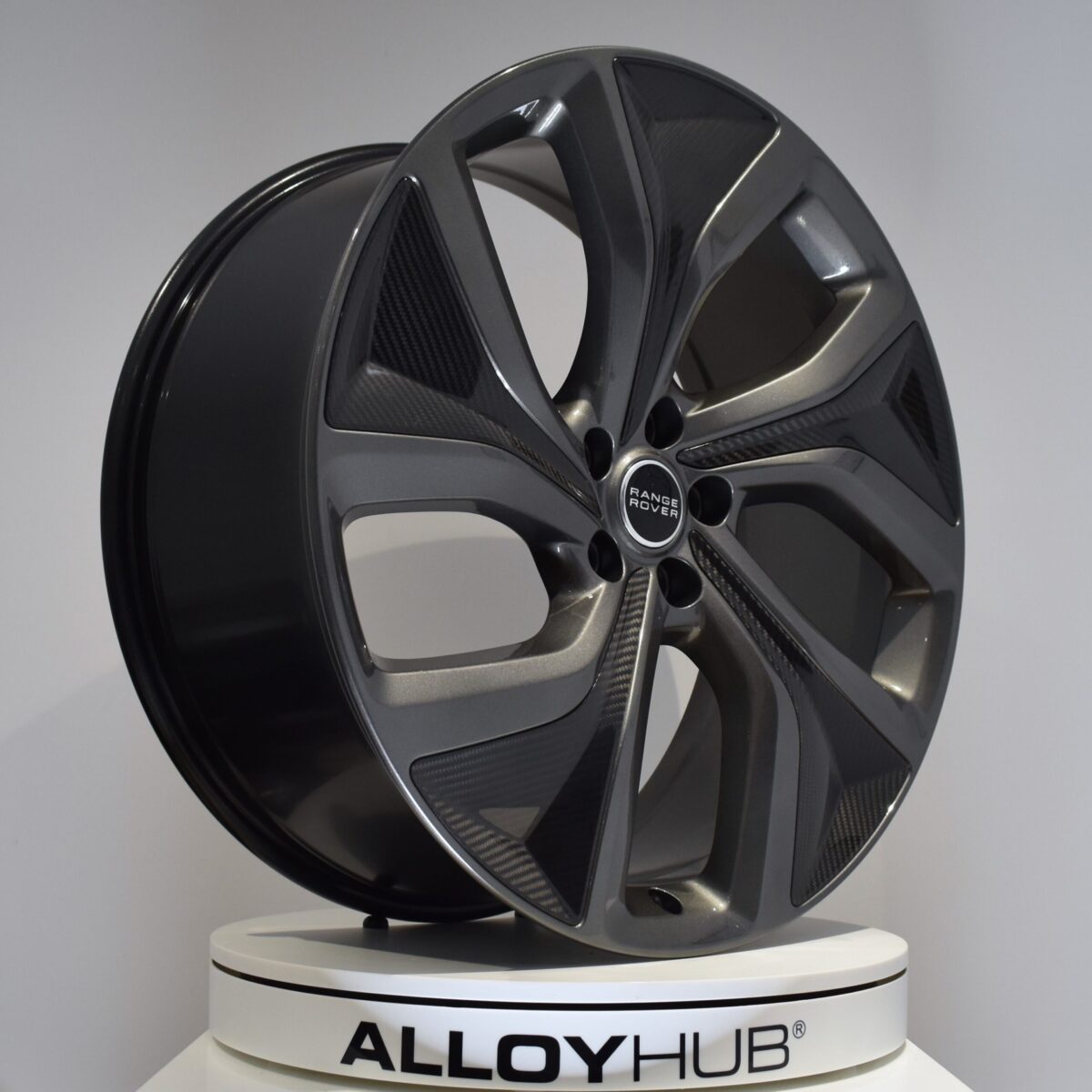 Genuine Land Rover Range Rover L460 Style 5128 5 Spoke 23" inch Alloy Wheels with Grey Finish and Carbon Inserts LR167475