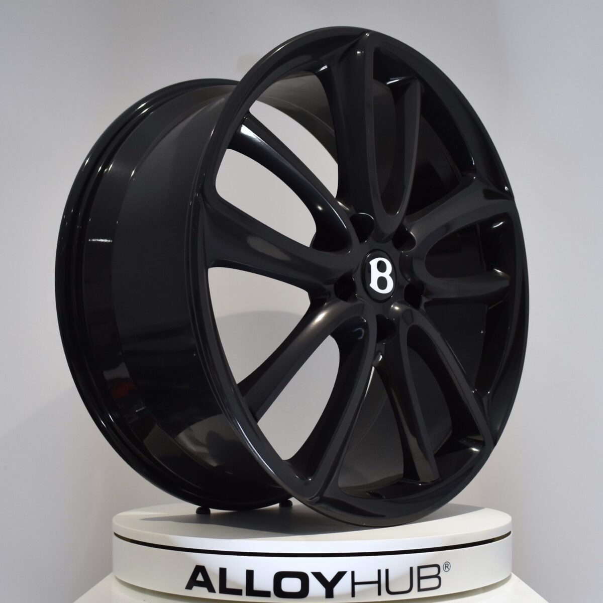 Genuine Bentley Continental GT GTC 5 U Spoke 22" inch Alloy Wheels with Gloss Black Finish 3SA601025T 3SA601025AA